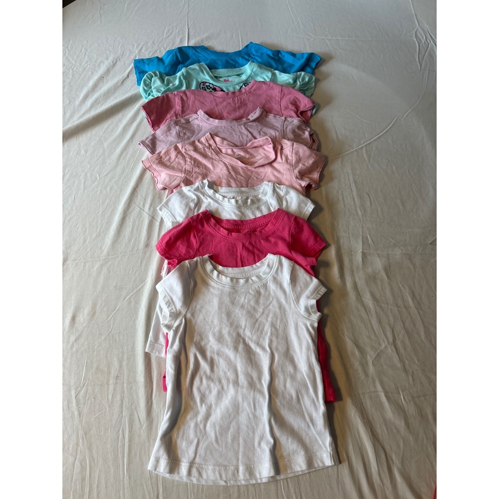Cat & Jack Basic T-Shirt Lot Kids 2T Multicolor Good Short‎ Sleeve 8pc Bundle